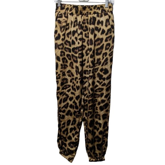HAYDEN Animal Print Satin Jogger Pants M - Picture 2 of 7